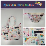 Large Tote Bag With Zip - Words to Sew By Large Tote Bag With Zip - Words to Sew By